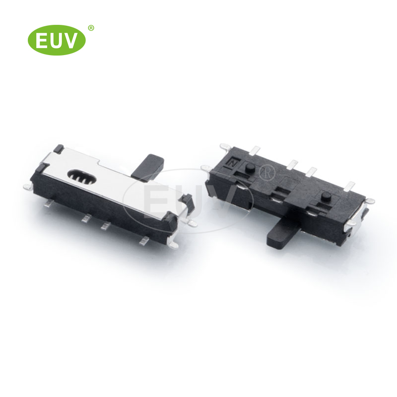 4P 側(cè)拔 1P2T 左復(fù)位 柄高2.5mm 貼片撥動開關(guān)